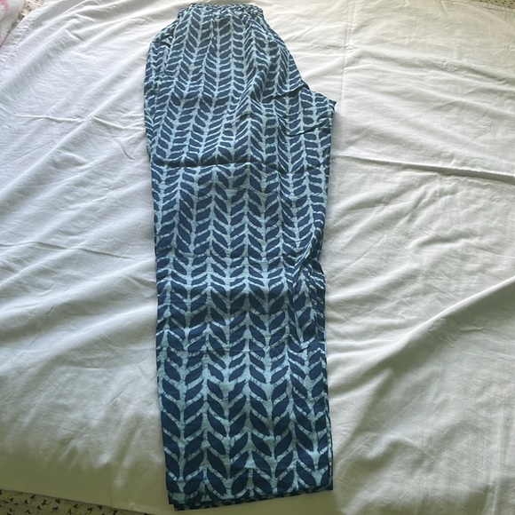 Printed blue Indian outfit top and bottom salwar kurti pant large - Picture 4 of 4